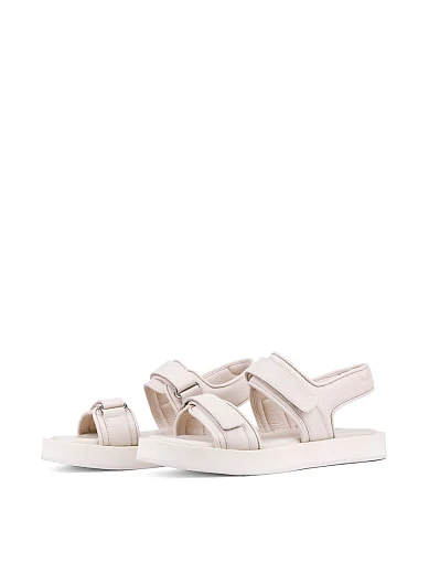 Женские сандалии MIRATON кожаные молочного цвета - фото 2 - Miraton