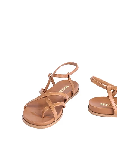 Жіночі сандалі MIRATON шкіряні коричневі (202-006-9-1) - фото 2 - Miraton