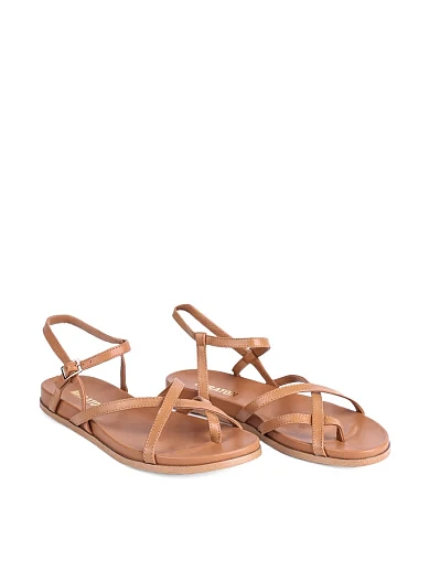 Жіночі сандалі MIRATON шкіряні коричневі (202-006-9-1) - фото 3 - Miraton