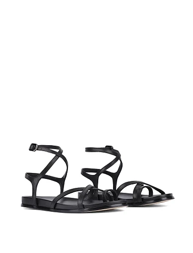 Жіночі сандалі MIRATON шкіряні чорні (LH006-2) - фото 3 - Miraton