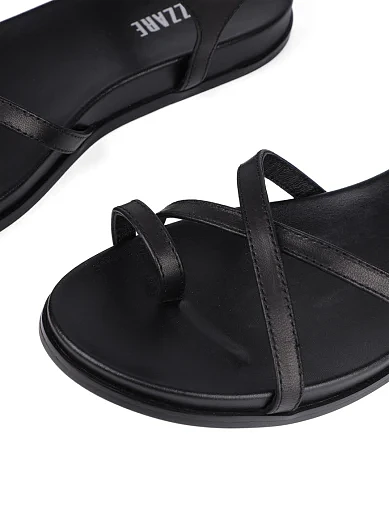 Жіночі сандалі MIRATON шкіряні чорні (LH006-2) - фото 5 - Miraton