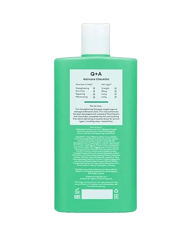 Шампунь для укріплення та покращення росту волосся Q+A Strengthening Shampoo, 250ml(Шампунь для укріплення та покращення росту волосся) - фото 3 - Miraton