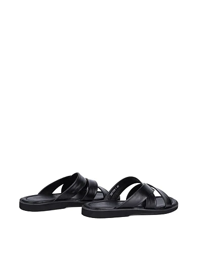 Чоловічі шльопанці Miguel Miratez шкіряні чорні - фото 4 - Miraton