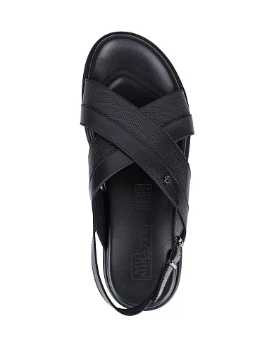 Чоловічі сандалі Miguel Miratez шкіряні чорні - фото 5 - Miraton