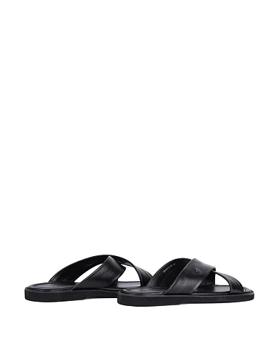 Чоловічі шльопанці Miguel Miratez шкіряні чорні - фото 4 - Miraton