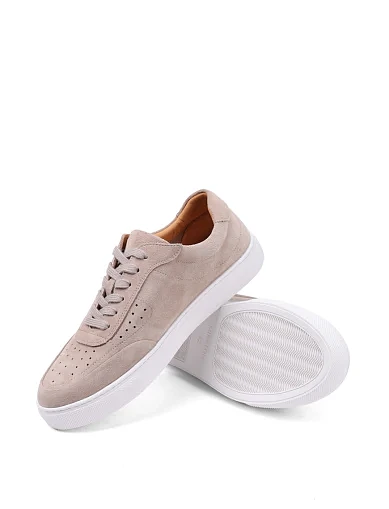 Мужские кеды MIRATON замшевые бежевые - фото 2 - Miraton