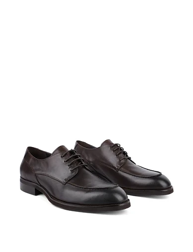 Мужские туфли дерби Miguel Miratez кожаные коричневые - фото 2 - Miraton