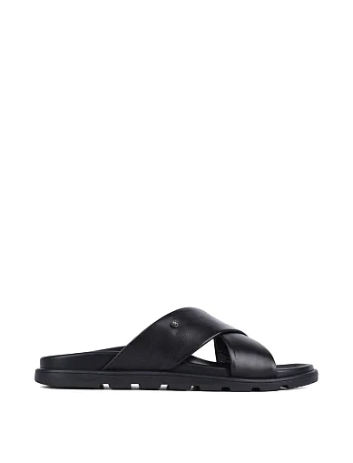 Чоловічі шльопанці Miguel Miratez шкіряні чорні - фото 1 - Miraton