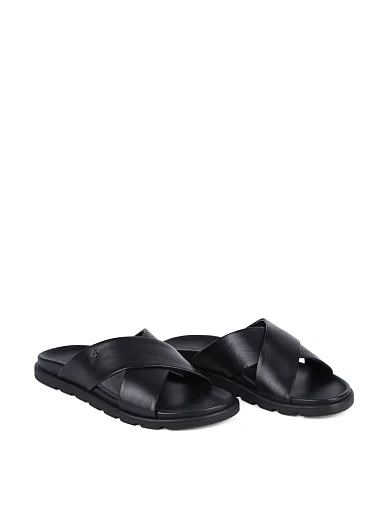 Чоловічі шльопанці Miguel Miratez шкіряні чорні - фото 3 - Miraton