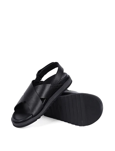 Чоловічі сандалі Miguel Miratez шкіряні чорні - фото 2 - Miraton