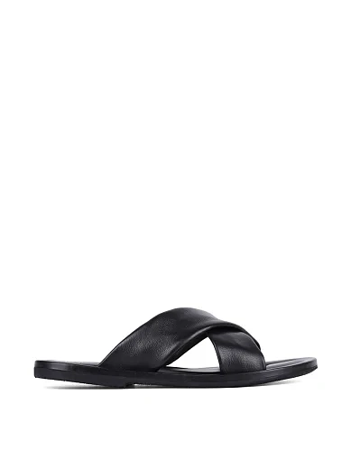 Чоловічі шльопанці Miguel Miratez шкіряні чорні - фото 1 - Miraton