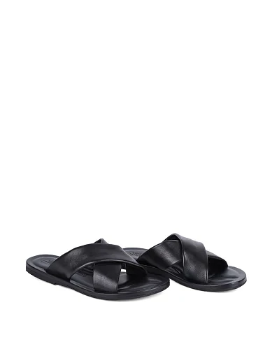 Чоловічі шльопанці Miguel Miratez шкіряні чорні - фото 3 - Miraton