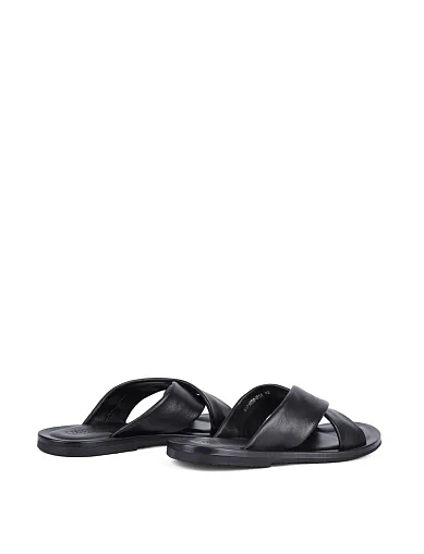 Чоловічі шльопанці Miguel Miratez шкіряні чорні - фото 4 - Miraton