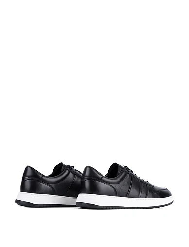 Мужские кеды MIRATON кожаные черные - фото 4 - Miraton