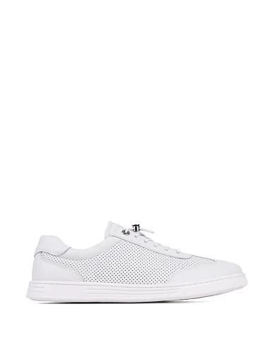 Мужские кеды MIRATON кожаные белые - фото 1 - Miraton