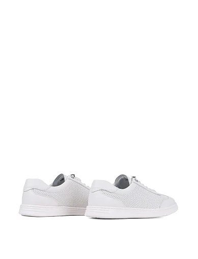 Мужские кеды MIRATON кожаные белые - фото 4 - Miraton