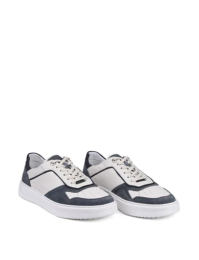 Чоловічі кеди MIRATON шкіряні біло-сірі - фото 3 - Miraton