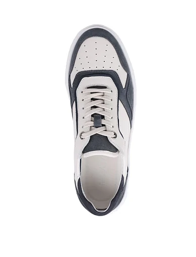 Чоловічі кеди MIRATON шкіряні біло-сірі - фото 5 - Miraton