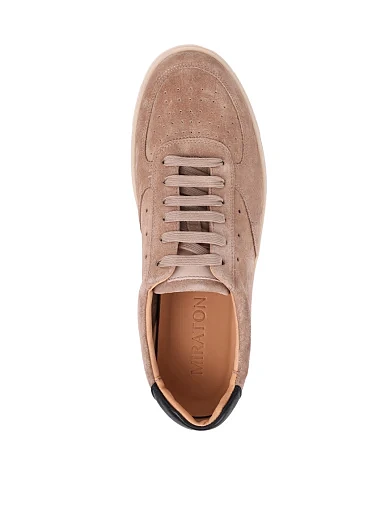 Мужские кеды MIRATON замшевые бежевые - фото 5 - Miraton