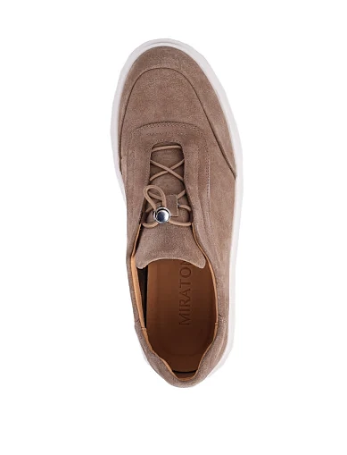 Мужские кеды MIRATON замшевые бежевые - фото 5 - Miraton