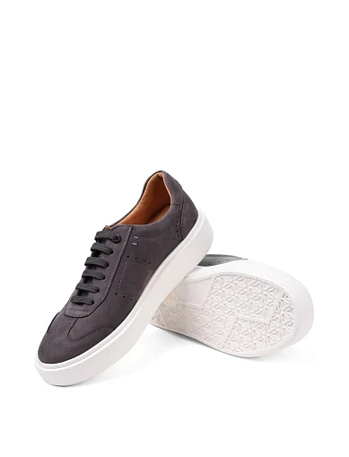 Мужские кеды MIRATON из нубука серые - фото 2 - Miraton