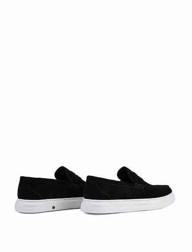 Чоловічі туфлі лофери MIRATON замшеві чорні - фото 4 - Miraton