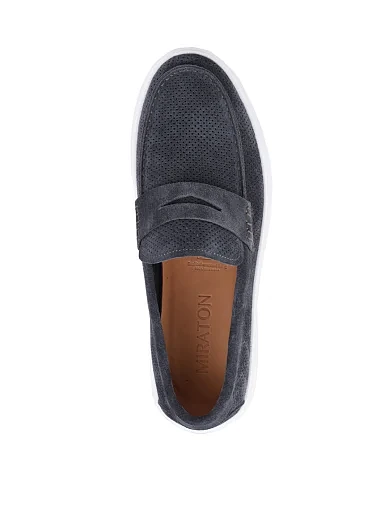 Мужские туфли MIRATON замшевые серые - фото 2 - Miraton