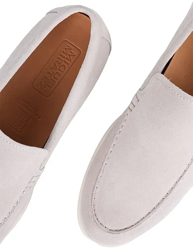 Мужские туфли лоферы Miguel Miratez замшевые бежевые - фото 5 - Miraton