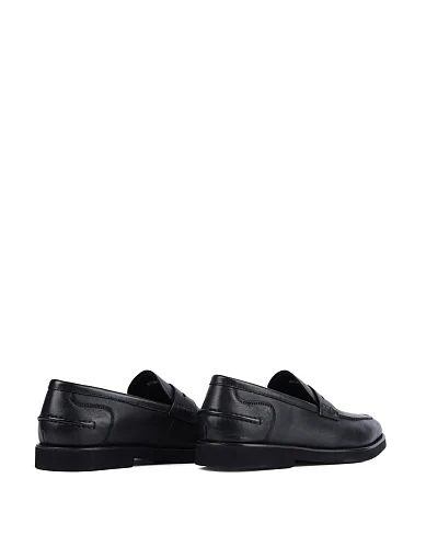 Мужские туфли лоферы Miguel Miratez кожаные черные - фото 4 - Miraton