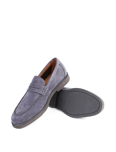 Мужские туфли лоферы Miguel Miratez замшевые серые - фото 3 - Miraton