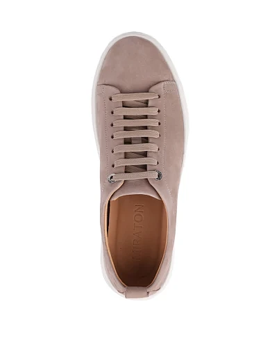 Мужские кеды MIRATON из нубука бежевые - фото 2 - Miraton