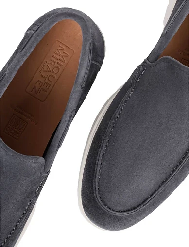 Мужские туфли лоферы Miguel Miratez замшевые серые - фото 5 - Miraton