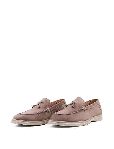 Мужские туфли лоферы Miguel Miratez замшевые бежевые - фото 3 - Miraton