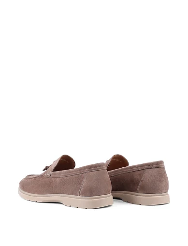 Мужские туфли лоферы Miguel Miratez замшевые бежевые - фото 4 - Miraton