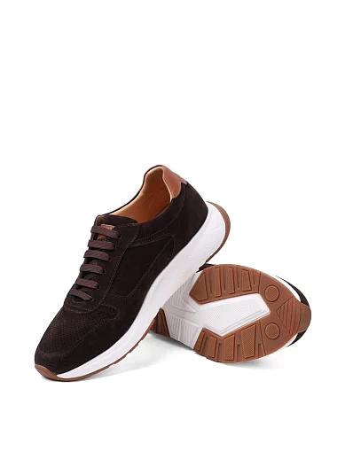 Чоловічі кросівки MIRATON замшеві коричневі - фото 2 - Miraton