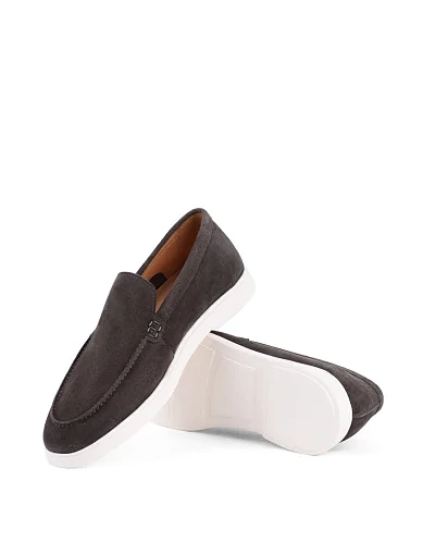 Мужские туфли лоферы Miguel Miratez замшевые серые - фото 2 - Miraton