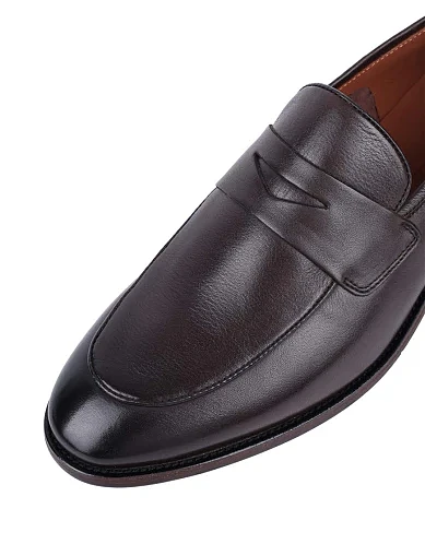 Чоловічі туфлі лофери Miguel Miratez шкіряні коричневі - фото 5 - Miraton