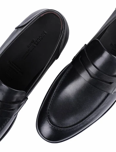 Мужские туфли лоферы Miguel Miratez кожаные черные - фото 5 - Miraton