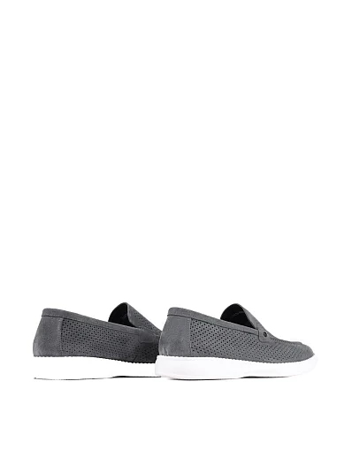 Мужские туфли лоферы Miguel Miratez замшевые серые - фото 4 - Miraton