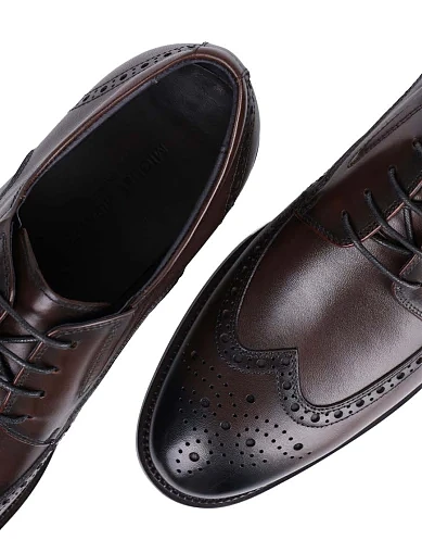 Чоловічі туфлі Miguel Miratez шкіряні коричневі - фото 5 - Miraton