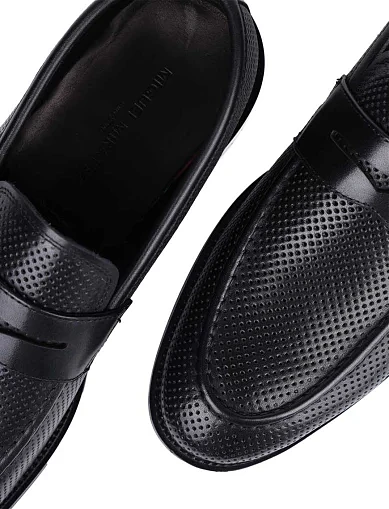 Чоловічі туфлі лофери Miguel Miratez шкіряні чорні - фото 5 - Miraton