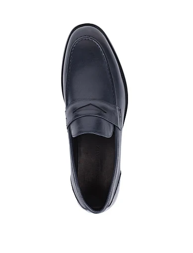 Мужские туфли лоферы Miguel Miratez кожаные синие - фото 2 - Miraton