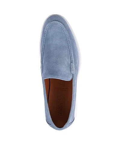 Чоловічі туфлі Miguel Miratez замшеві блакитні - фото 5 - Miraton
