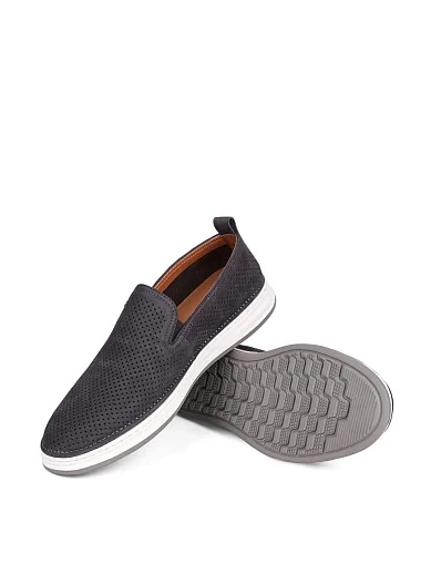 Мужские слипоны Miguel Miratez из нубука серые - фото 2 - Miraton