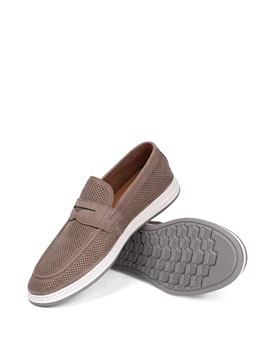 Мужские туфли Miguel Miratez из нубука бежевые - фото 2 - Miraton