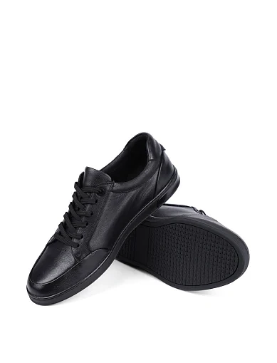 Чоловічі кеди MIRATON шкіряні чорні - фото 2 - Miraton