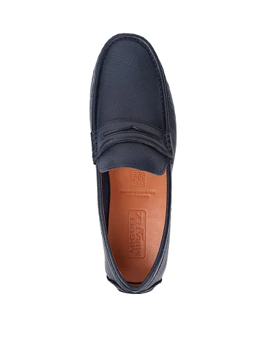 Мужские мокасины Miguel Miratez кожаные синие - фото 2 - Miraton