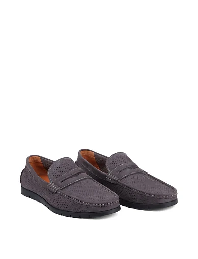 Чоловічі мокасини Miguel Miratez з нубуку сірі - фото 3 - Miraton