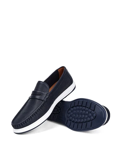 Мужские туфли Miguel Miratez кожаные синие - фото 2 - Miraton