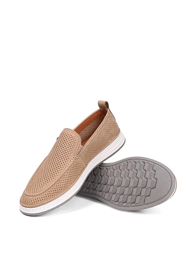 Мужские туфли Miguel Miratez из нубука бежевые - фото 2 - Miraton